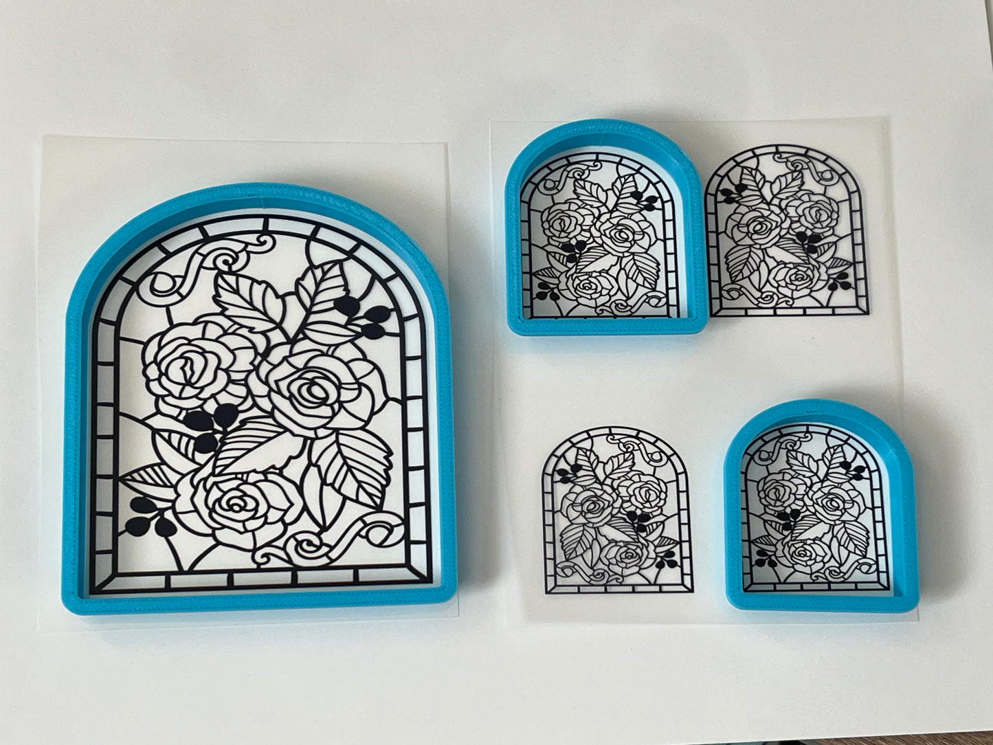 Arch Rose #2 Stained Glass Screens & Cutters