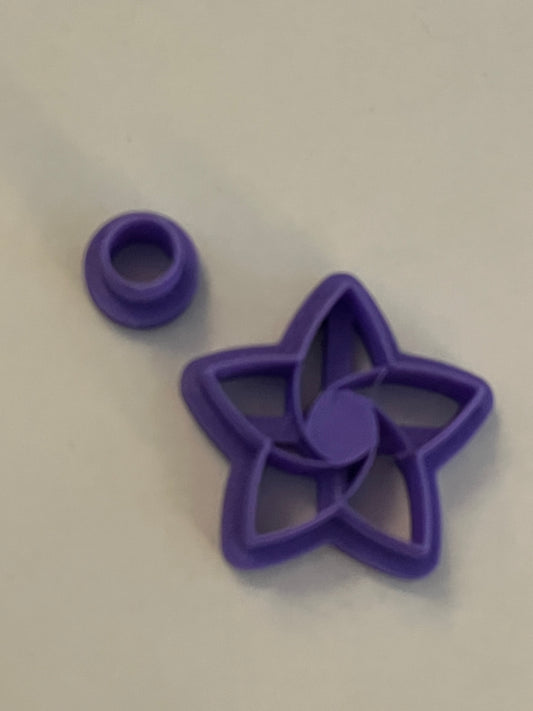 Imprinted flower cutter with inside circle cutter