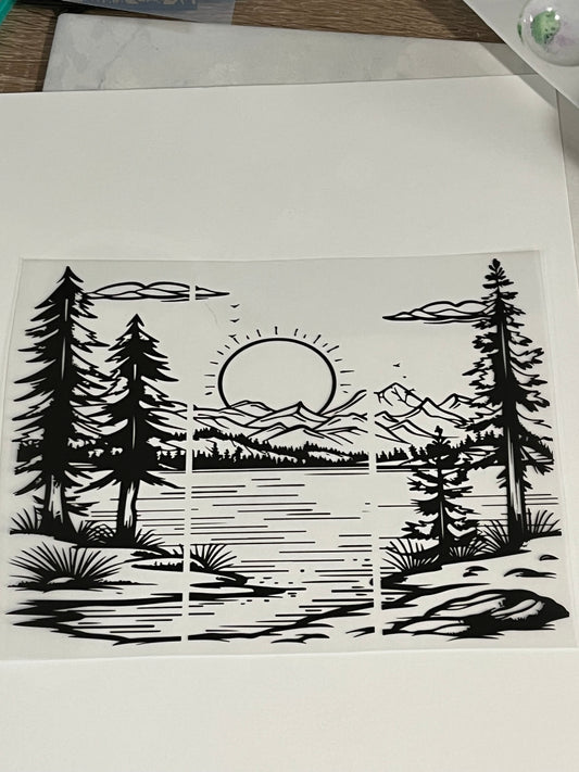 3 Panel Lantern Screen Scenery #3
