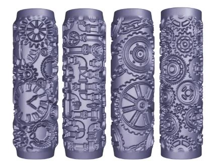 Steampunk  Mini Texture roller #74 4 Designs